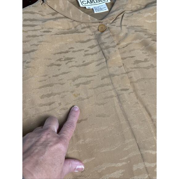 Carlisle Vintage Silk Blouse Size 12 Textured Animal Print Luxury Designer - Picture 3 of 9